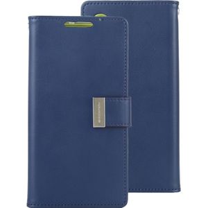 GOOSPERY RICH DIARY  PU + TPU Crazy Horse Texture Horizontal Flip Leather Case with Card Slots & Wallet for Galaxy Note 10(Navy Blue)