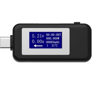 KEWEISI Multi-function Type-C / USB-C Tester Charger Detector Digital Voltmeter Ammeter Voltage Meters(Black)