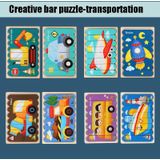 QBT01 Kinderen dubbelzijdige houten puzzel bar puzzel speelgoed (Vliegtuig + Raket)