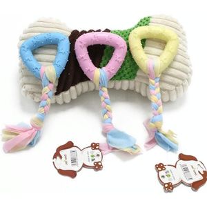 3 stks Pet Toys TPR Bite Resistance Dog levert katoenen touwtouw speelgoed  specificatie: driehoekige (willekeurige kleur levering)