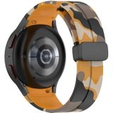 Voor Samsung Galaxy Watch5 / 5 Pro / Watch 4 / 4 klassieke magnetische sluiting camouflage siliconen horlogeband (camouflage geel)