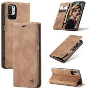 Caseme 013 Multifunctionele Horizontale Flip Leren Case met Houder & Card Slot & Portemonnee voor Xiaomi Redmi Note 10 5G (Bruin)