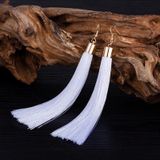 3 PCS Women Boho Fashion Long Tassel Earrings(White)