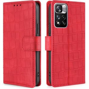 Voor Xiaomi Redmi Note 11 Pro Skin Feel Crocodile Texture Magnetische Sluiting Horizontale Flip Lederen Telefoonhoesje Met Houder & Kaart Slots & Portemonnee