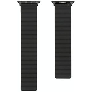 Silicone Magnetic Replacement Strap Watchband For Apple Watch Series 6 & SE & 5 & 4 40mm / 3 & 2 & 1 38mm(Black)