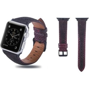 Round Hole Top-grain Leather Wrist Watch Band for Apple Watch Series 4 & 3 & 2 & 1  38&40mm