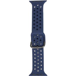 Siliconen vervangende horlogeband voor Apple Watch Series 7 &6 & se &5 &4 44mm / 3 & 2 &1 42mm (donkerblauw)