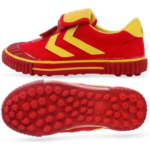 Kinderen voetbalschoenen antislip slijtvast nylon bevestiging voetbal trainingsschoenen  maat: 37/235 (rood)