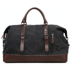 AUGUR 2012 Portable Casual Canvas Travel Handbag Baggage Shoulder Crossby Bag(Black)