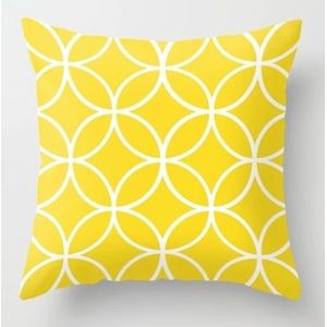 2 PCS 45x45cm Yellow Striped Pillowcase Geometric Throw Cushion Pillow Cover Printing Cushion Pillow Case Bedroom Office  Size:450*450mm(27)