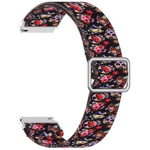 20mm For Samsung Galaxy Watch Active2 / Active Adjustable Elastic Printing Replacement Watchband(Color skull)