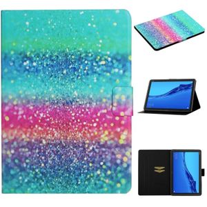 For Huawei MediaPad M5 Lite Colored Drawing Pattern Horizontal Flip Leather Case with Holder & Card Slots & Sleep / Wake-up Function(Colored Sand)