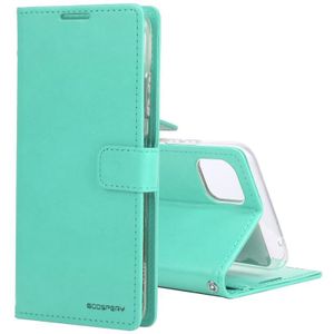 For Samsung Galaxy A22 5G GOOSPERY BLUE MOON Crazy Horse Texture Horizontal Flip Leather Case with Holder & Card Slot & Wallet(Mint Green)