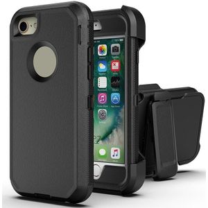 Robot Shockproof Silicone + PC-beschermhoes met Back Clip Holder voor iPhone 6s Plus / 6 Plus (zwart zwart)