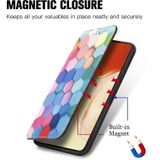 Voor vivo x70 pro kleurrijke magnetische horizontale flip lederen telefoonhoesje met houder & kaart slot & portemonnee (kleurrijke kubus)