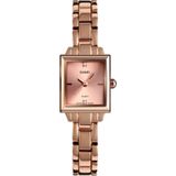 SKMEI 1407 Business Fashion Watch with Diamonds Delicate and Elegant Square Zinc Alloy Quartz Watch for Women Rose Gold