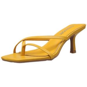 PIN-teen stiletto mode vrouwen hoge hak sandalen (geel)