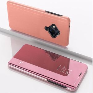 For VIVO V17 Plated Mirror Horizontal Flip Cover with Stand Mobile Phone Holster(Rose Gold)