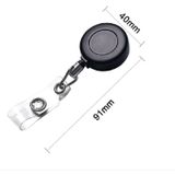 2 PCS Zinc Alloy Easy to Pull Buckle Key Chain Back Clip Type Anti Theft Telescopic Buckle(Black)