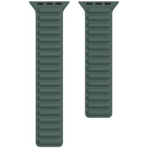 Silicone Magnetic Chain Watchband For Apple Watch Series 6 & SE & 5 & 4 40mm / 3 & 2 & 1 38mm(Olive Green)