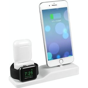 Mobile Phone Charging Stand for iPhone / Apple Whtch 5 / AirPods Pro(White)