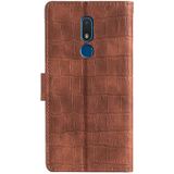 For Nokia C3 Skin Feel Crocodile Texture Magnetic Clasp Horizontal Flip PU Leather Case with Holder & Card Slots & Wallet(Brown)