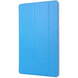 For Samsung Galaxy Tab S7 / T870 Silk Texture Three-fold Horizontal Flip Leather Case with Holder & Pen Slot(Sky Blue)