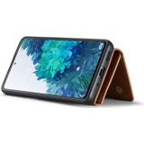 For Samsung Galaxy S20 FE DG.MING M1 Series 3-Fold Multi Card Wallet + Magnetic Back Cover Shockproof Case with Holder Function(Brown)