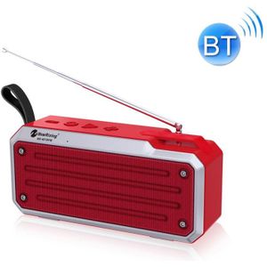 NewRixing NR4018FM TWS Portable Stereo Bluetooth Speaker  Support TF Card / FM / 3.5mm AUX / U Disk / Hands-free Call(Red)