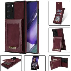Voor Samsung Galaxy Note20 Ultra N.Bekus Verticale Flip Card Slot RFID Telefoon Case (Wijnrood)
