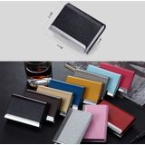 2 PCS Lichi texture Business Card Holder Credit Card ID Case Holder(Grey)