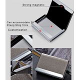 2 PCS Lichi texture Business Card Holder Credit Card ID Case Holder(Grey)