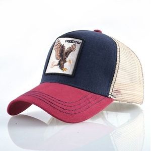 Cotton Embroidered Animal Baseball Cap(Red1 Eagle)