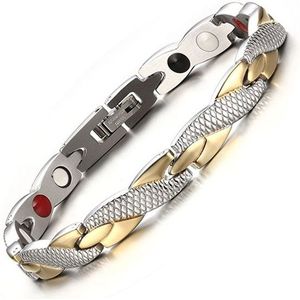 New Style Fashion Men Bracelet Stainless Steel + Gold Plating Magnet Bracelet  Size: 19.7cm*7mm