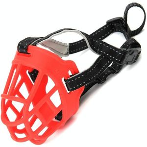 Mesh Breathable Silicone Anti-bite and Anti-call Pet Muzzle  Specification: Number 3(Red)