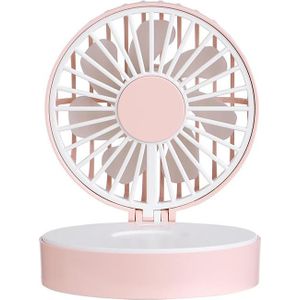 USB Mini Handheld Vanity Mirror Fan(Pink)