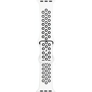 Butterfly Buckle Dual-tone Liquid Silicone Replacement Watchband For Apple Watch Series 7 & 6 & SE & 5 & 4 44mm  / 3 & 2 & 1 42mm(White+Black)