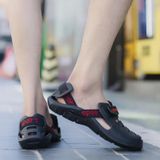 Mannen beach sandalen zomer sport casual schoenen slippers  maat: 45 (zwart)