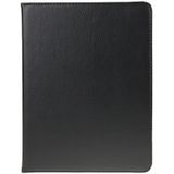 360 graden draaiend lederen hoesje met slaap / wekker functie & houder voor New iPad (iPad 3)  zwart(zwart)