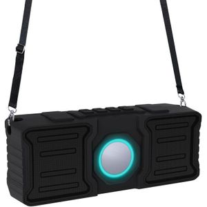 New Rixing NR-9013 Bluetooth 5.0 Portable Outdoor Wireless Bluetooth Speaker with Shoulder Strap(Black)