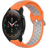 Voor Xiaomi MI Watch S1 Pro 22 mm geperforeerde ademende sport siliconen horlogeband (oranje + grijs)