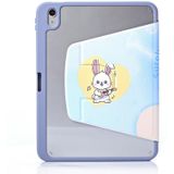 Voor iPad mini 6 3-voudige 360-rotatie beschilderde lederen slimme tablethoes (Bunny)