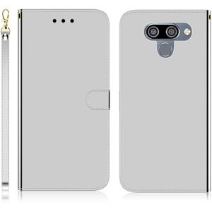 Voor LG K50 Imitated Mirror Surface Horizontal Flip Leather Case met Holder & Card Slots & Wallet & Lanyard(Silver)