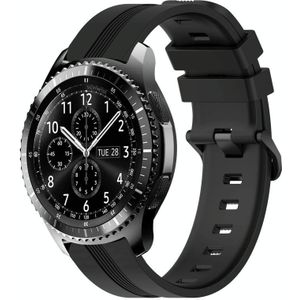 Voor Samsung Gear S3 Frontier 22 mm concave gestreepte siliconen horlogeband