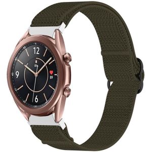 Voor Samsung Galaxy Watch 3 41 mm nylon stretch zwarte gesp horlogeband