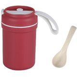 3 PCS Plastic Portable Handle Breakfast Cup Porridge Cup Suitable for Microwave Oven  Style: Long Band (Red)