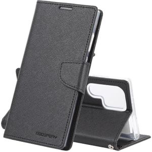 For Samsung Galaxy S22 Ultra 5G GOOSPERY FANCY DIARY Cross Texture Leather Phone Case(Black)