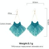 2 Pairs Rope Braided Knot Hand-Woven Earrings Bohemian Tassel Earrings  Colour: Azure