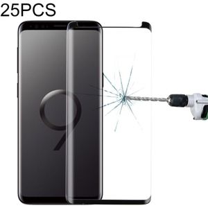 25 PCS For Galaxy S9 Plus Case Friendly Screen Curved Tempered Glass Film(Black)