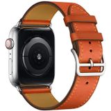 Voor Apple Watch Series 5 & 4 40mm / 3 & 2 & 1 38mm vervangend lederen bandhorlogeband(oranje)